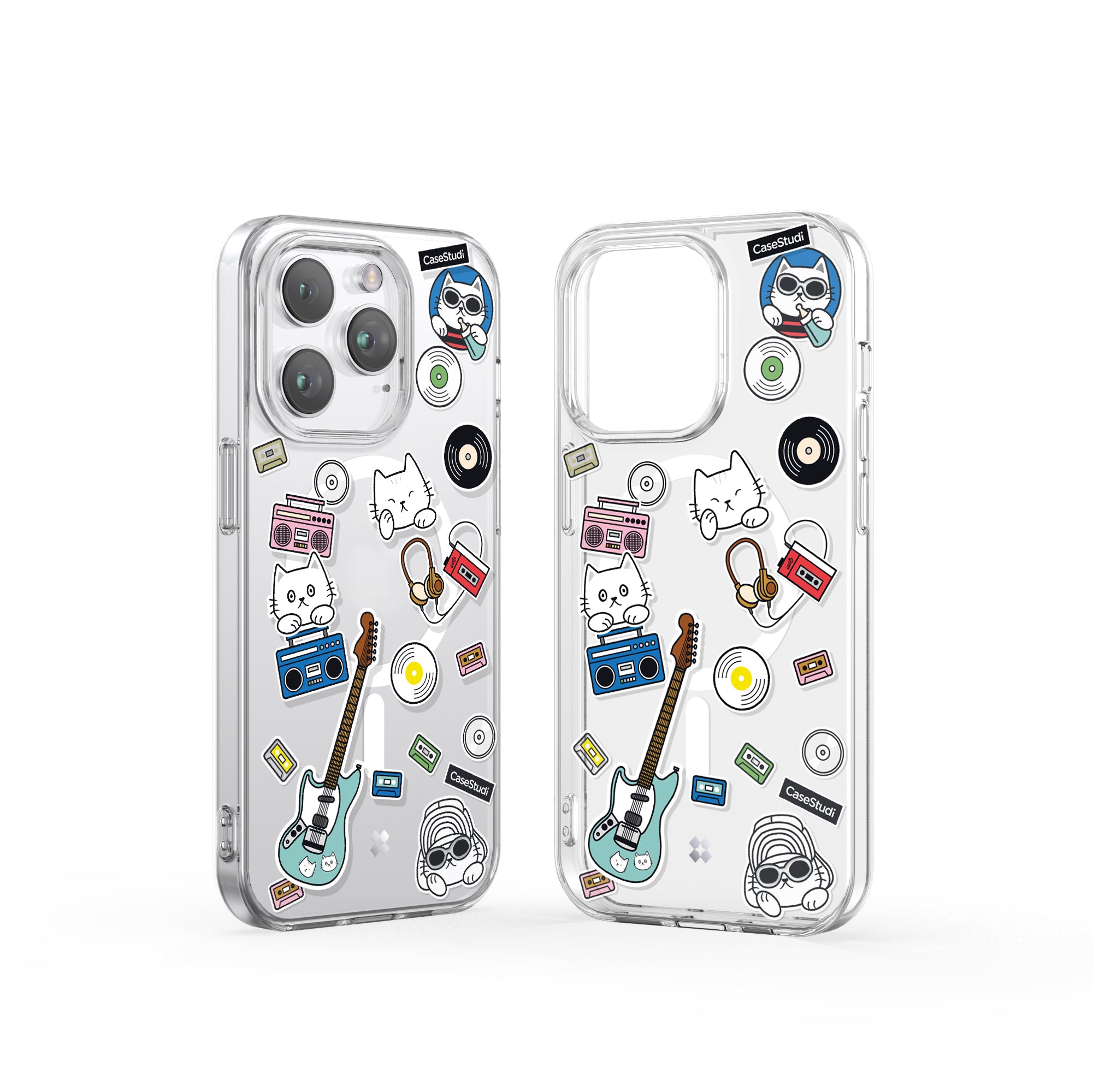 iPhone 15 Pro / Pro Max Case: Cast Music Cat Magsafe