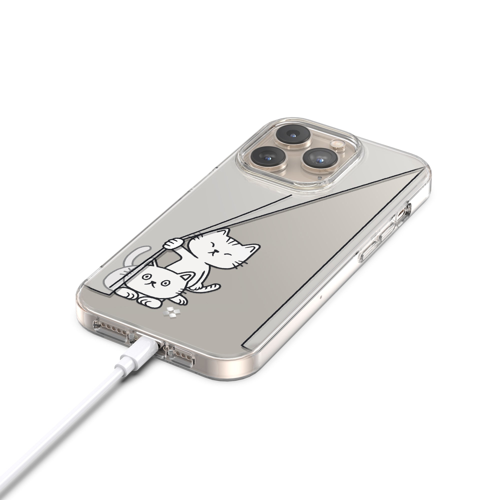iPhone 15 Pro / Pro Max Case: Cast Peeping Cat Non-Magsafe