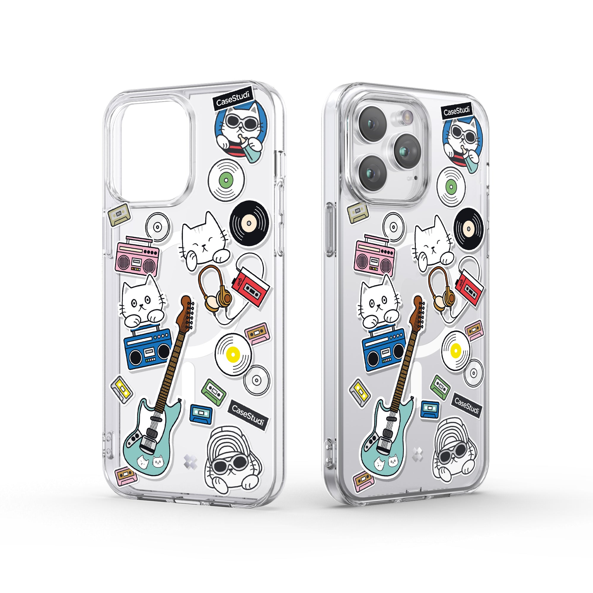 iPhone 15 Pro / Pro Max Case: Cast Music Cat Magsafe