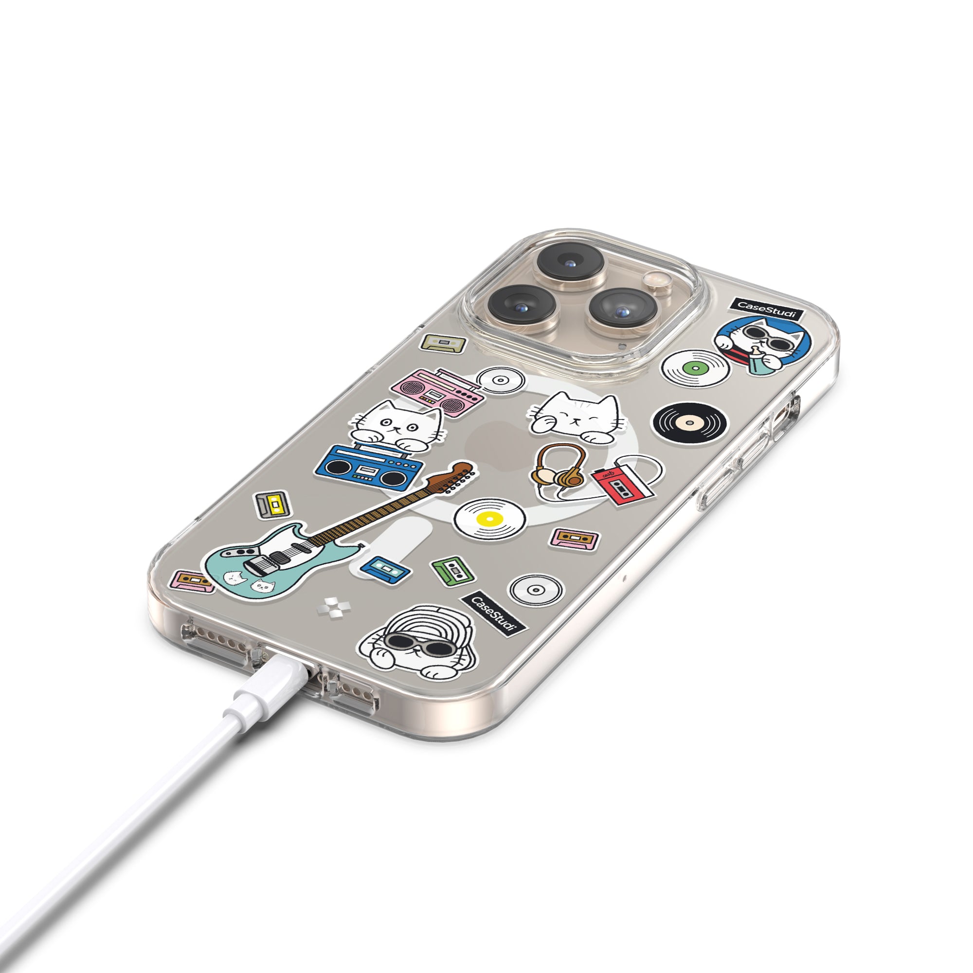iPhone 15 Pro / Pro Max Case: Cast Music Cat Magsafe