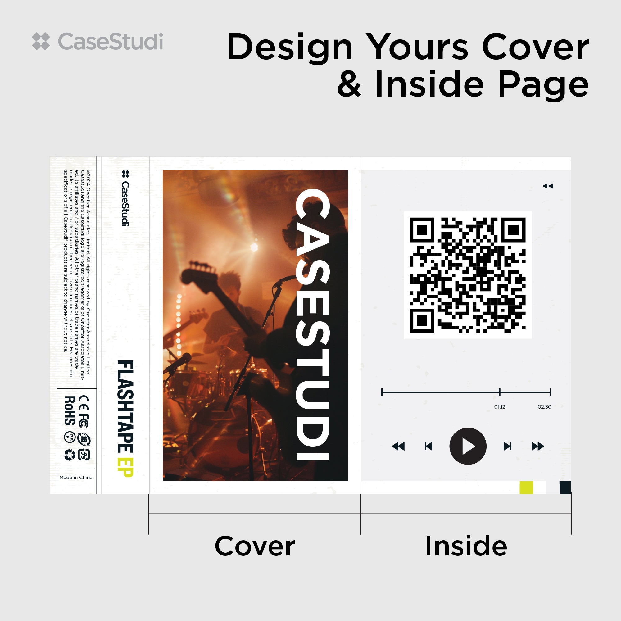 Personalize your Flashtape with a meaningful message in custom typography. Choose from our curated background artworks to create a one-of-a-kind keepsake—perfect for anniversaries, weddings, concert merch, or corporate gifts.