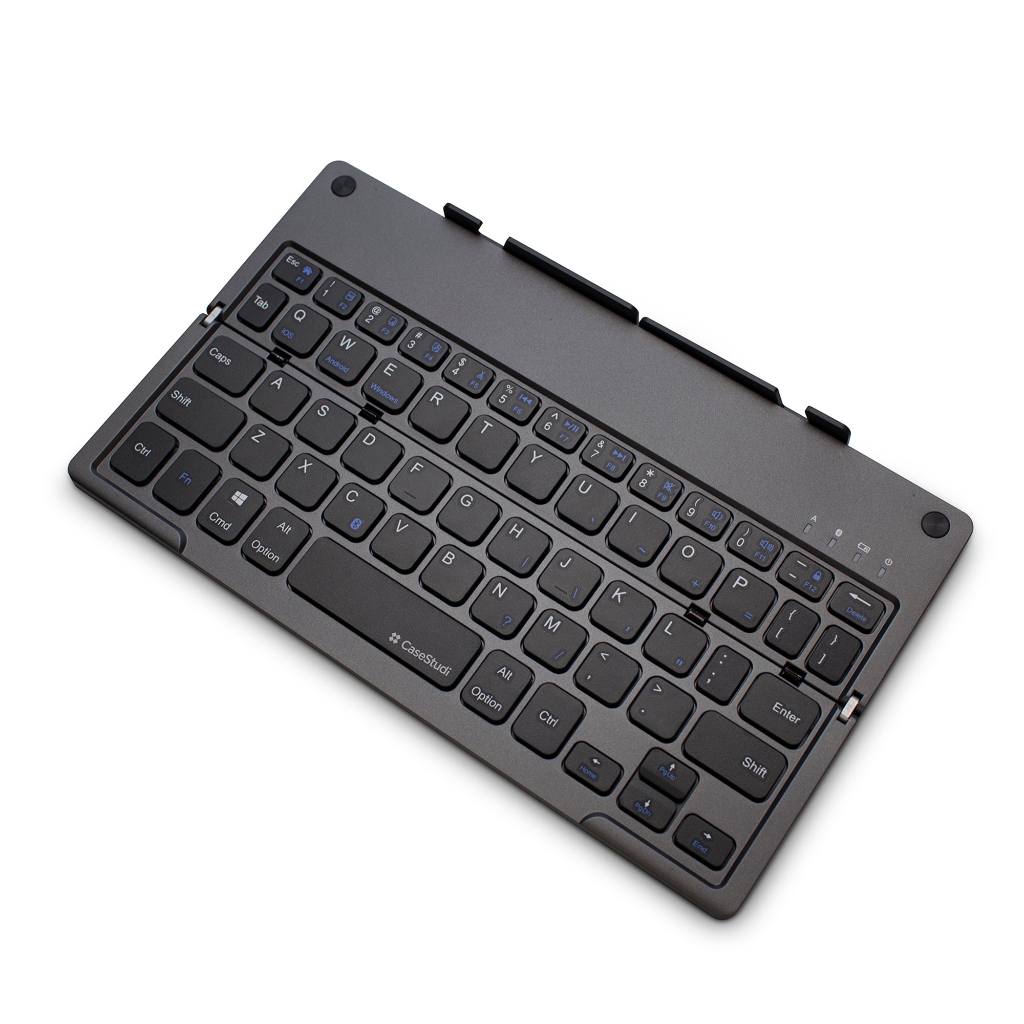 Casestudi Foldboard Stand fully unfolded, showcasing its sleek and portable design.