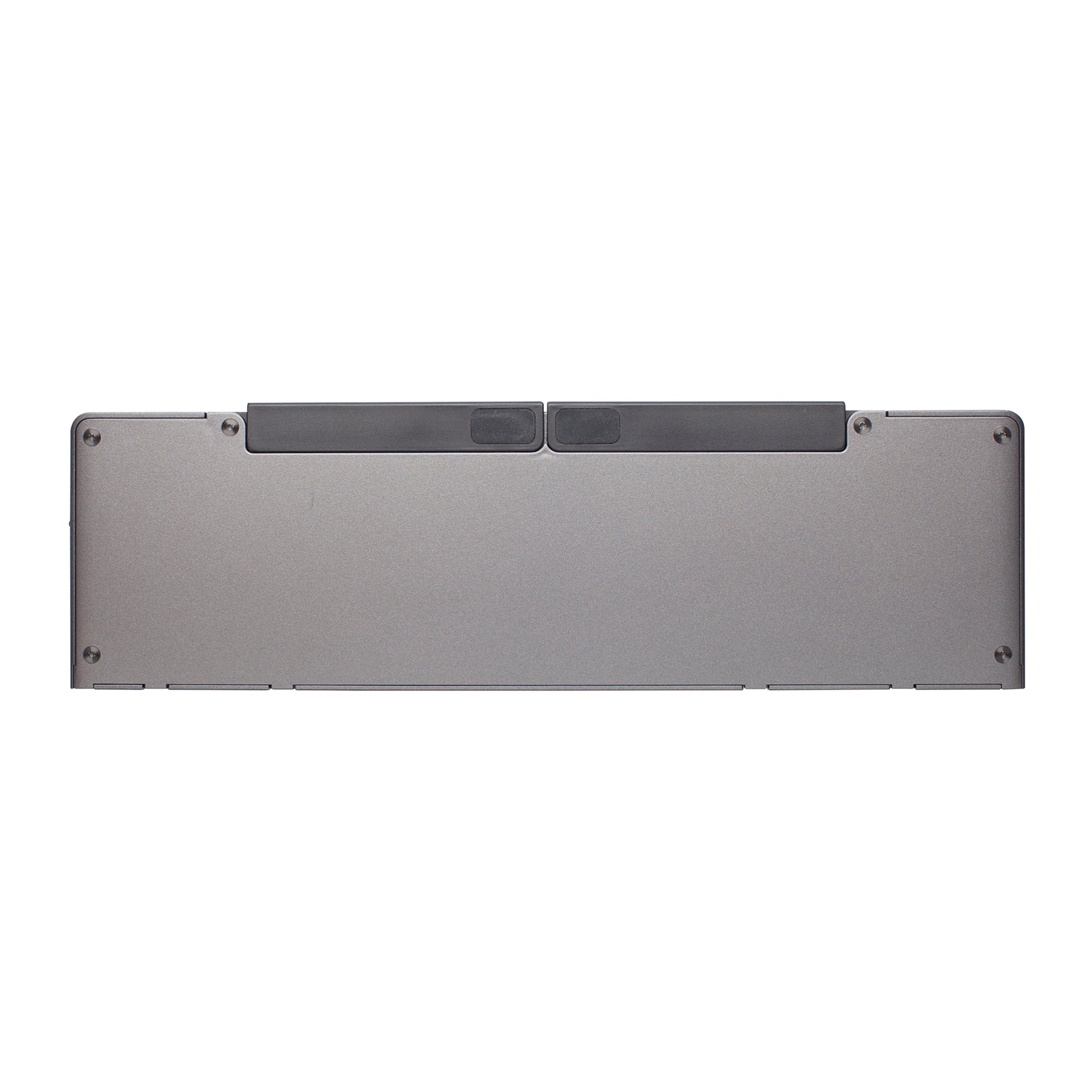 Casestudi Foldboard Stand, folded back view showcasing its compact and lightweight build.