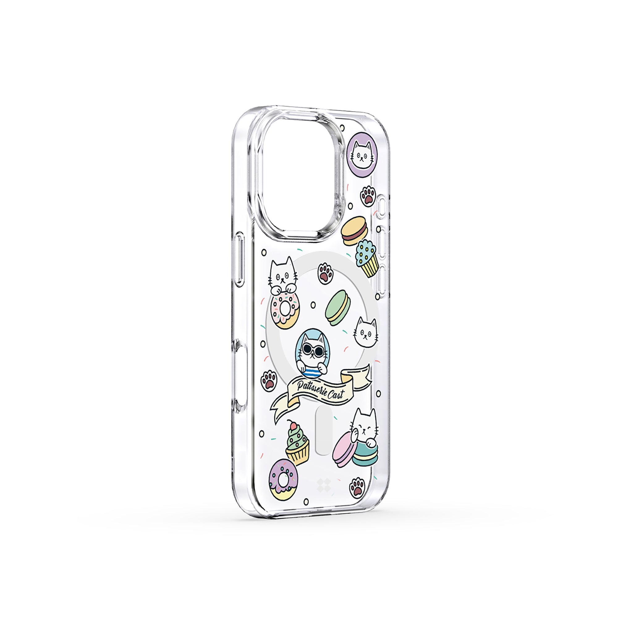 Bare Casestudi iPhone 16 Pro Case showcasing a colorful design of donuts, cupcakes, and macarons, blending style and practicality seamlessly.