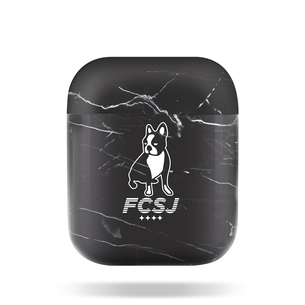 CASESTUDI X SOCCER JUNKY AIRPODS ケース: FCSJ マーブル ブラック