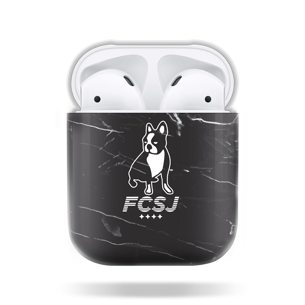 CASESTUDI X SOCCER JUNKY AIRPODS ケース: FCSJ マーブル ブラック