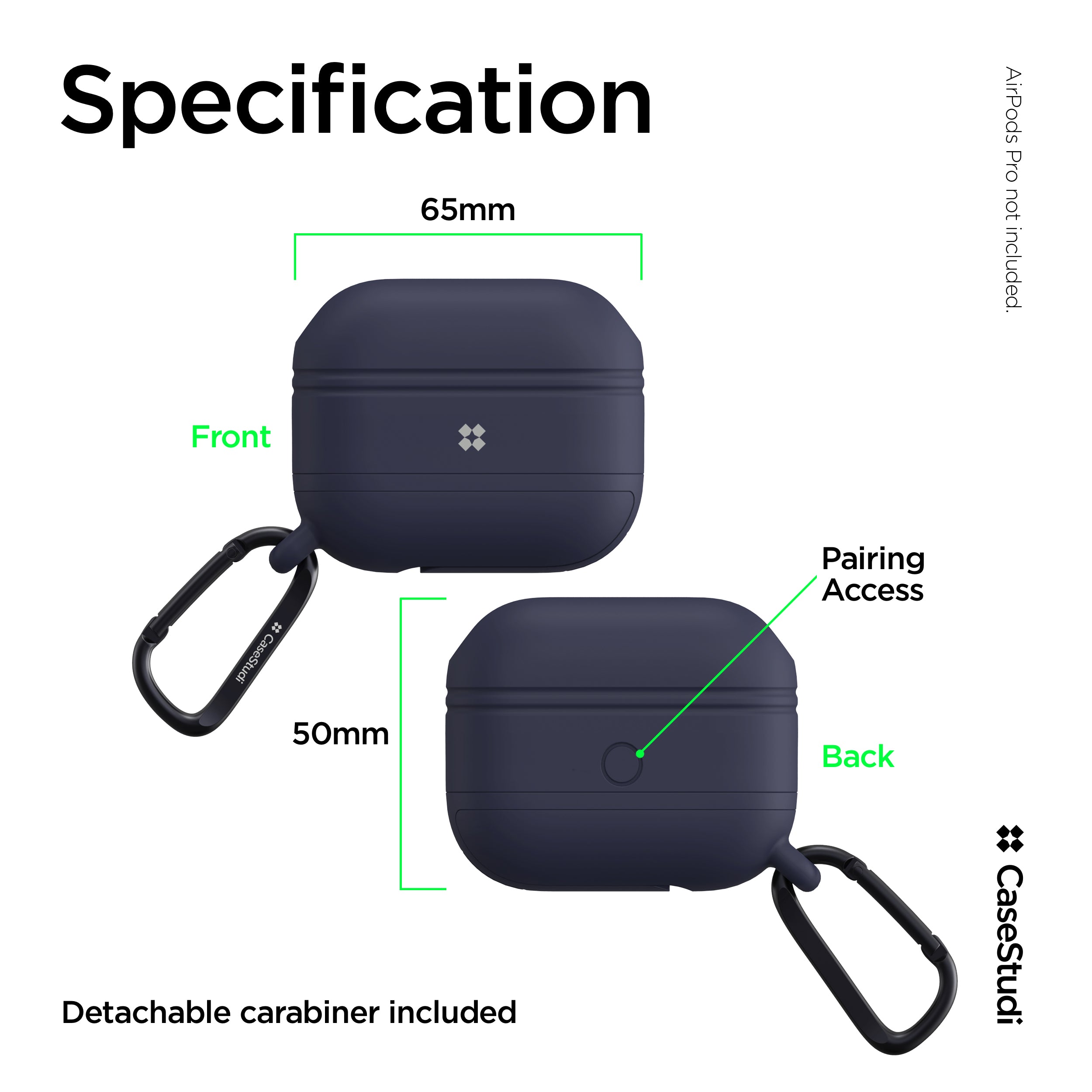 AIRPODS PRO 1/2 WATERPROOF CASE: NAVY