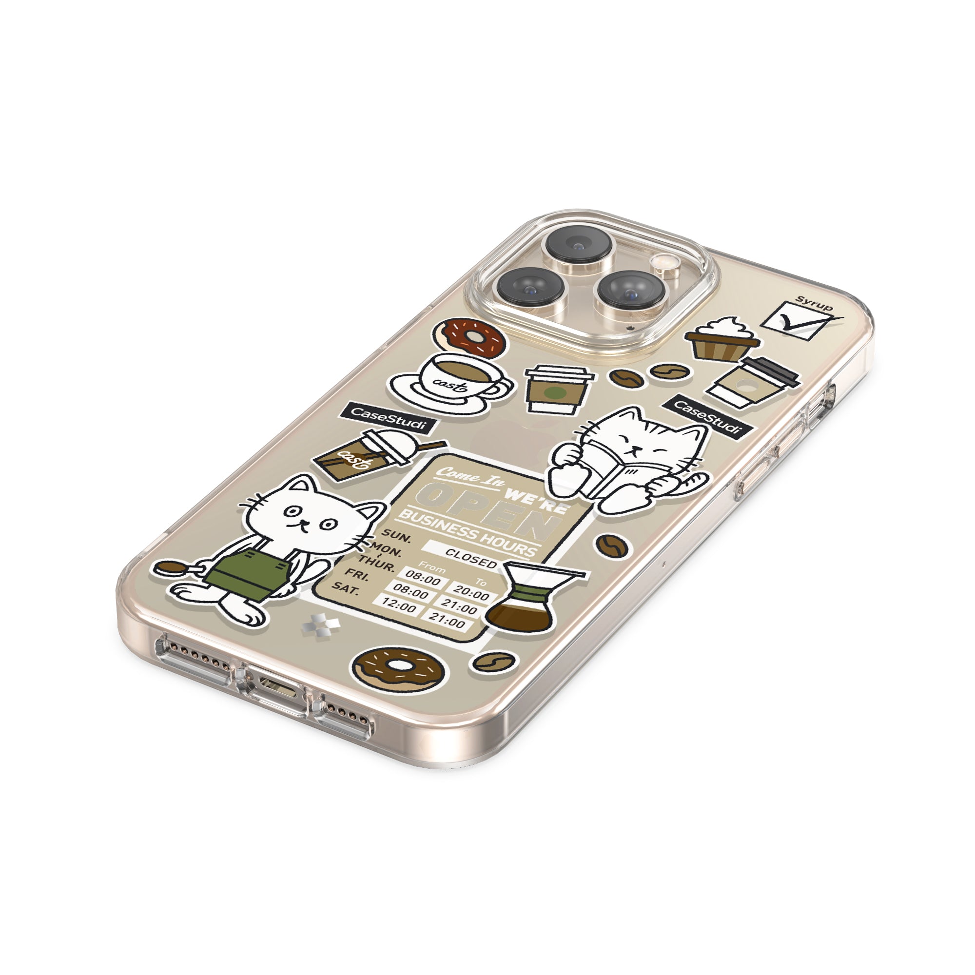 iPhone 14 Pro / Pro Max / 14 / 14 Plus ケース: キャストコーヒーキャット