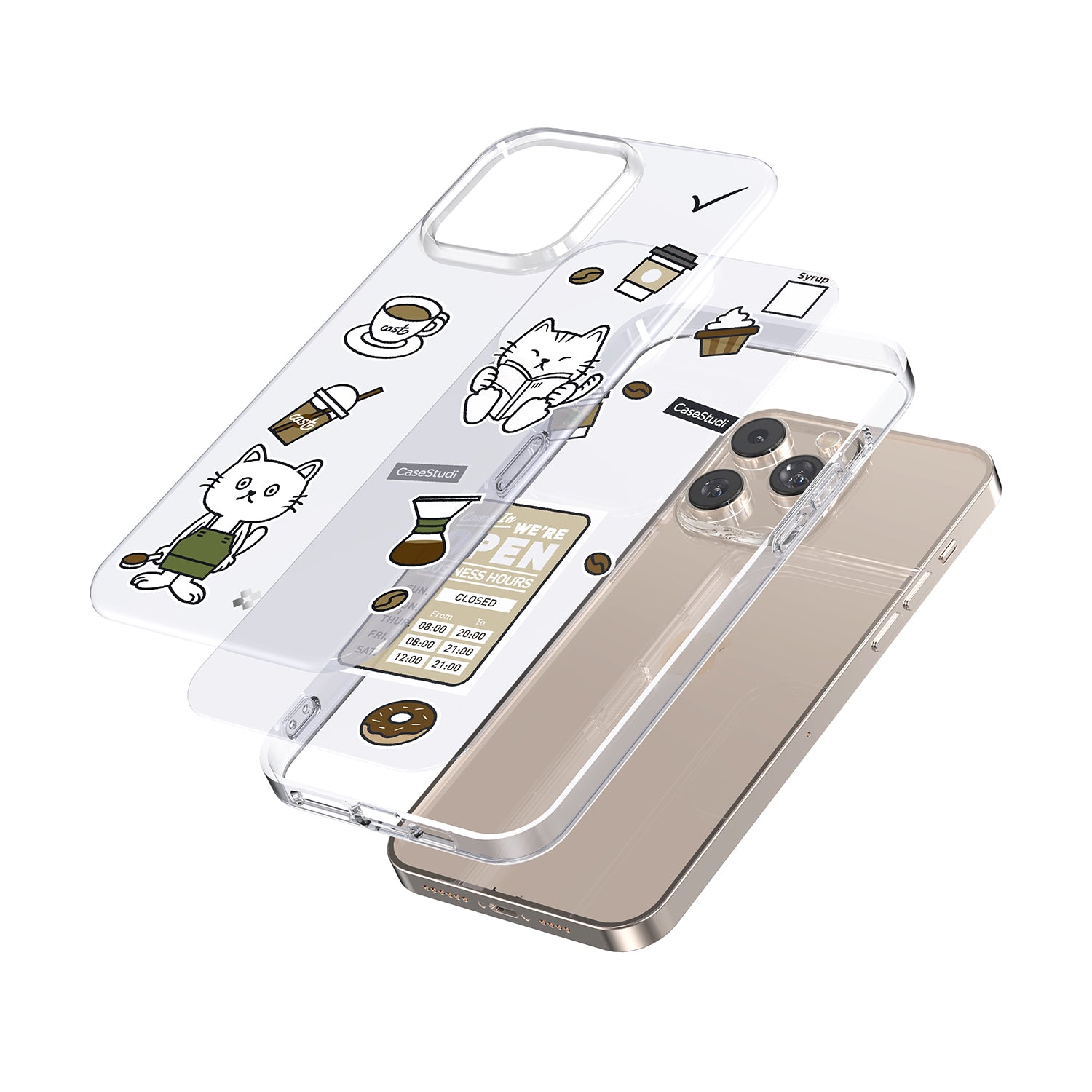 iPhone 14 Pro / Pro Max / 14 / 14 Plus ケース: キャストコーヒーキャット