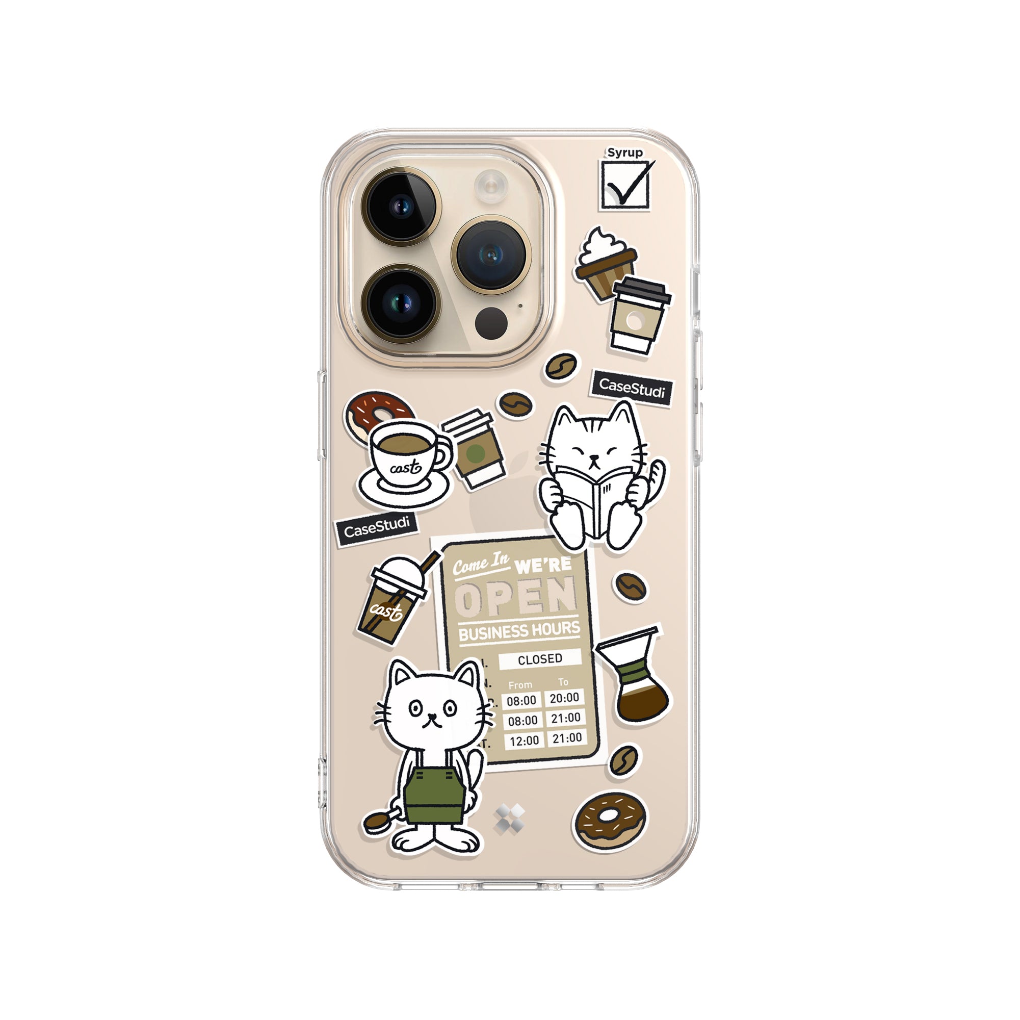 iPhone 14 Pro / Pro Max / 14 / 14 Plus ケース: キャストコーヒーキャット