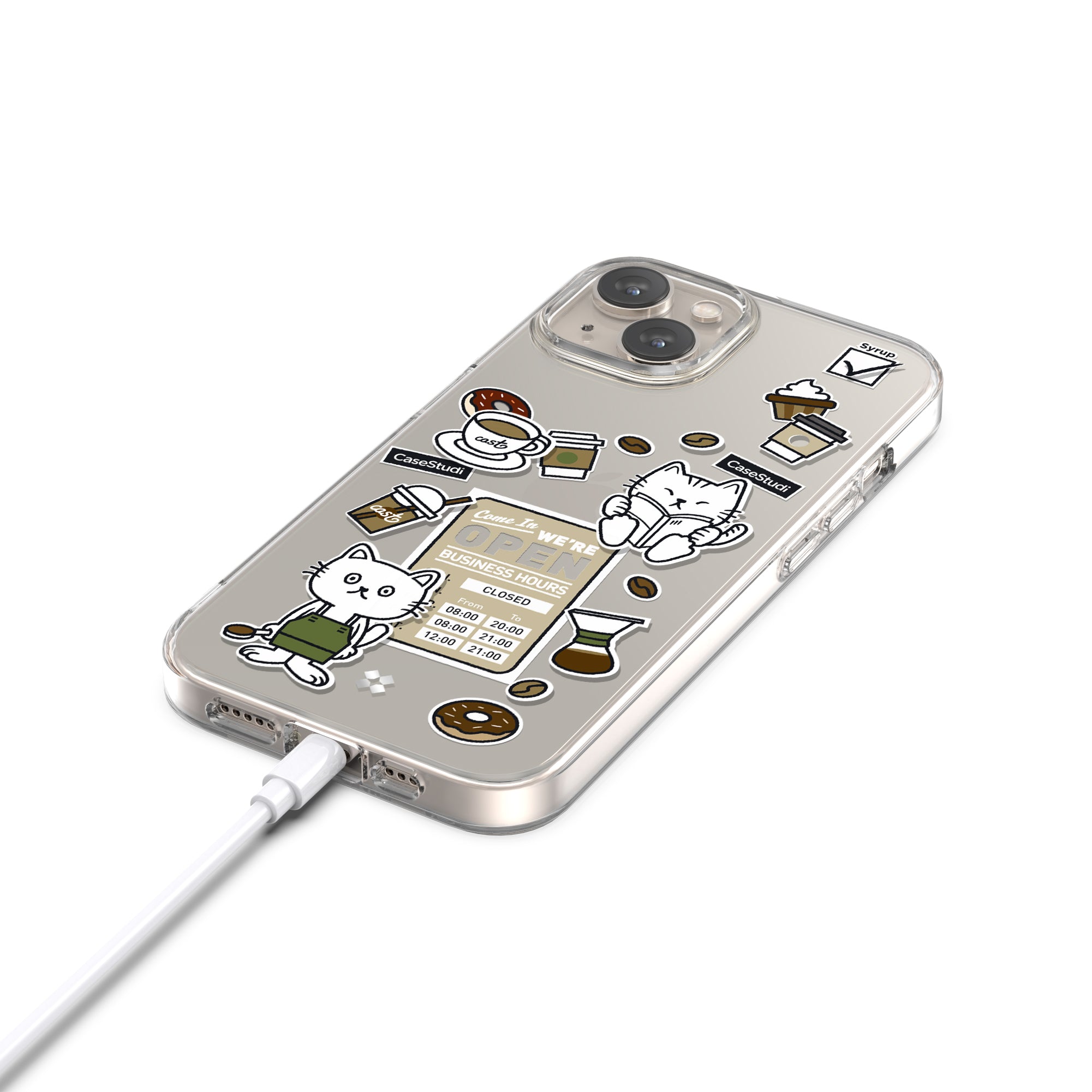 iPhone 14 Pro / Pro Max / 14 / 14 Plus ケース: キャストコーヒーキャット