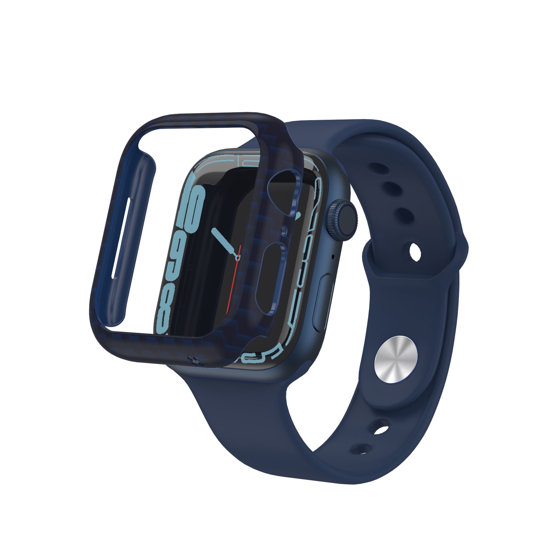 APPLE WATCH SERIES 7 プリスマートケース: カーボンファイバー ネイビー