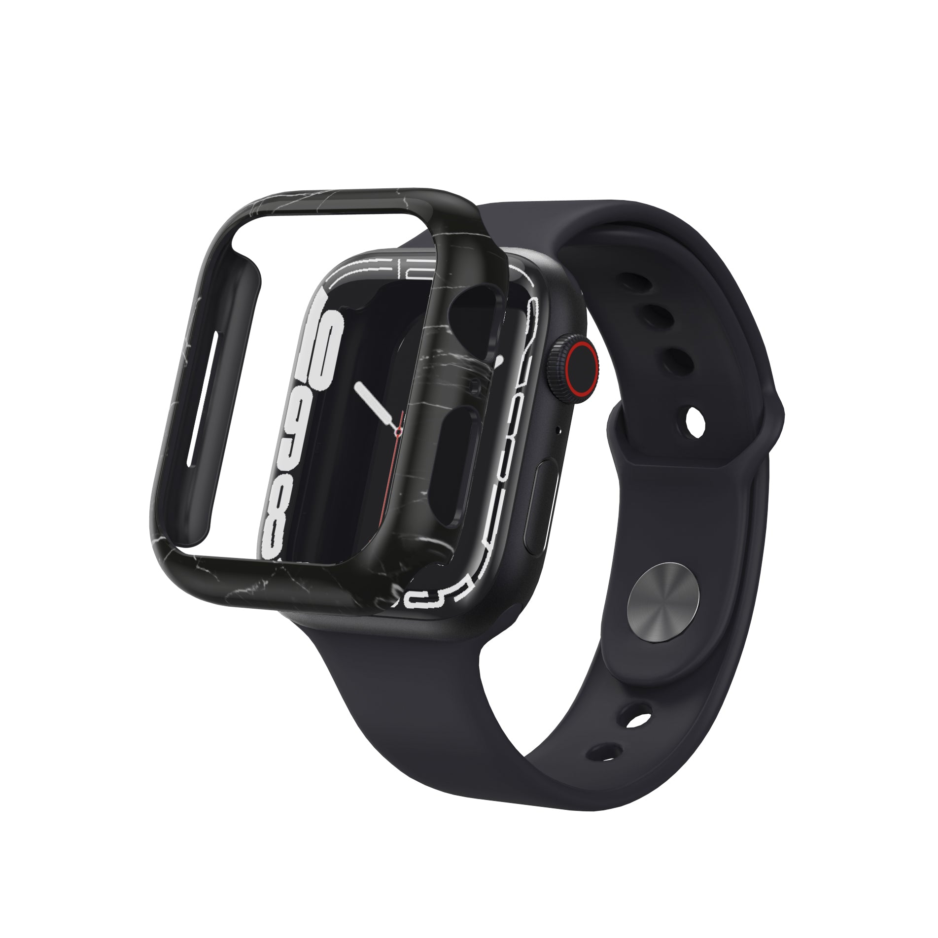 APPLE WATCH SERIES 7 PRISMART CASE: MARBLE BLACK