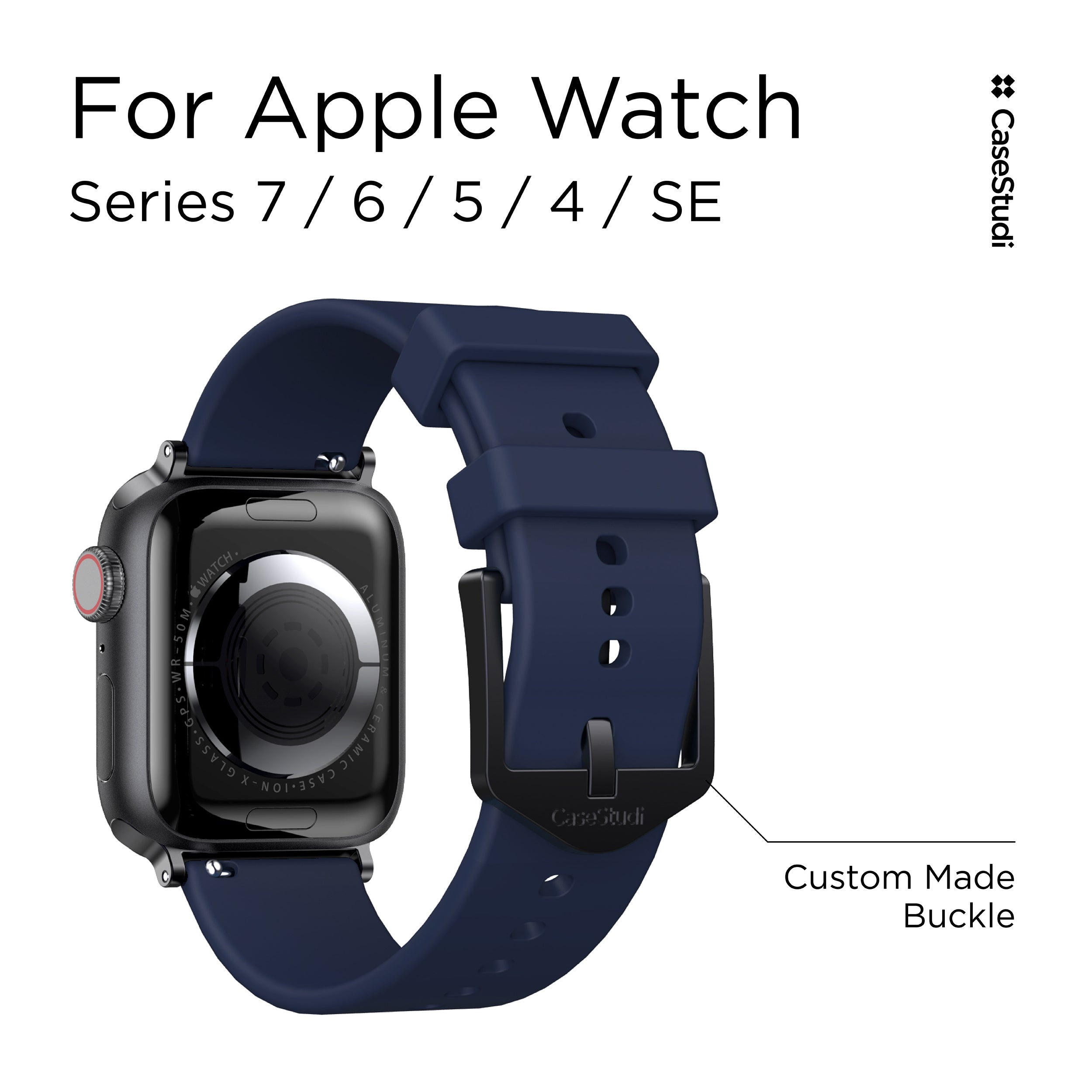 APPLE WATCH シリーズ 7/6/5/4/3/SE ULS バンド: ネイビー