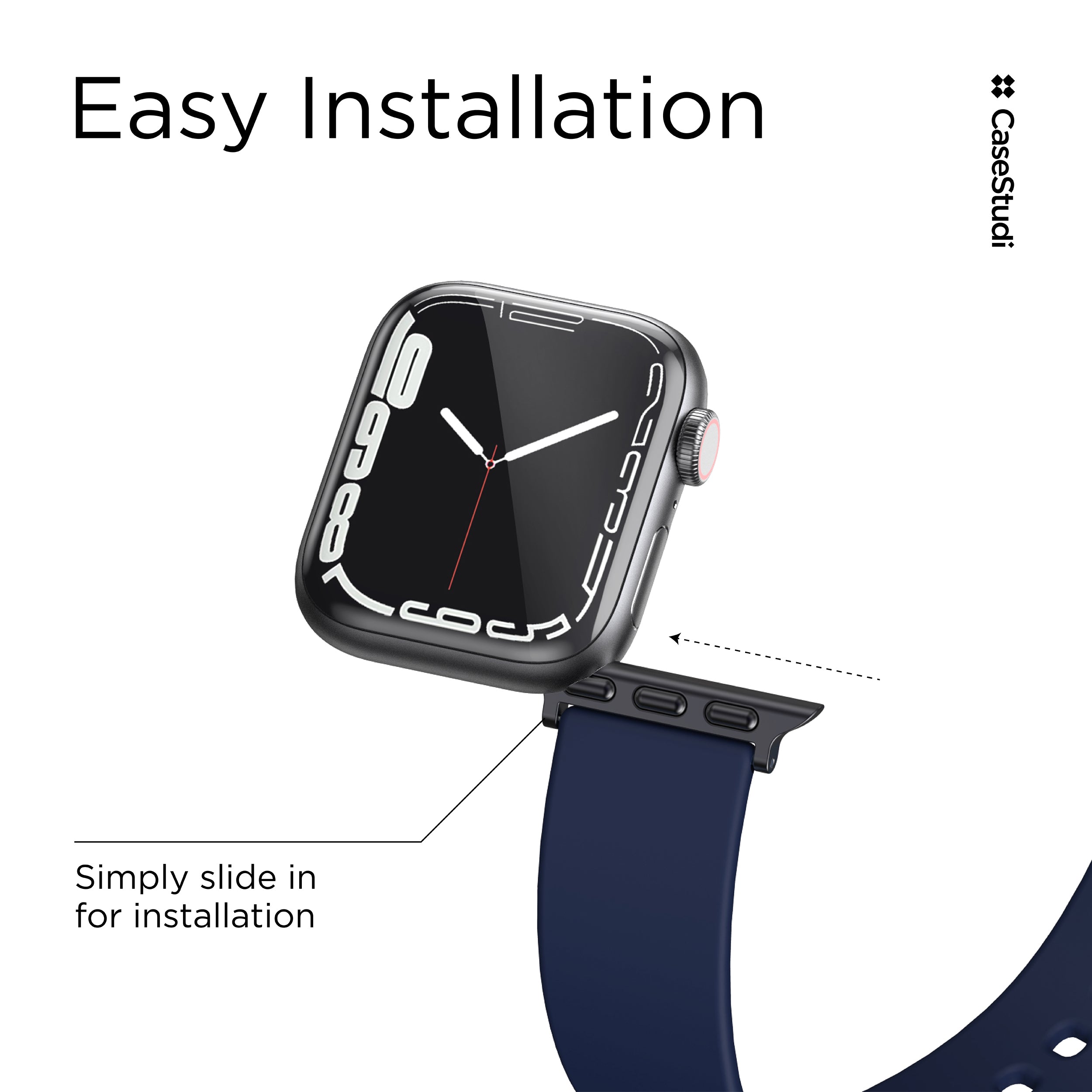 APPLE WATCH シリーズ 7/6/5/4/3/SE ULS バンド: ネイビー