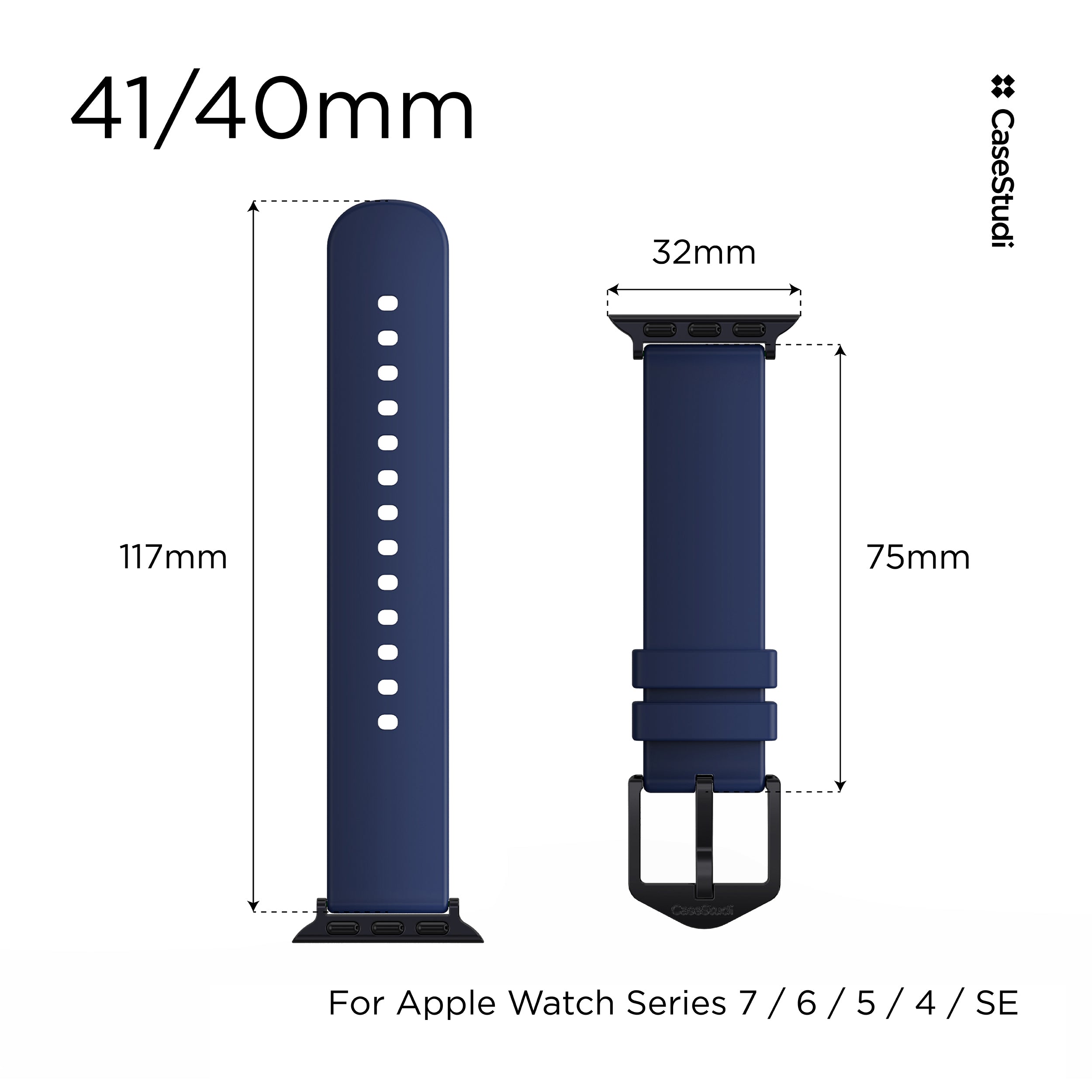 APPLE WATCH シリーズ 7/6/5/4/3/SE ULS バンド: ネイビー