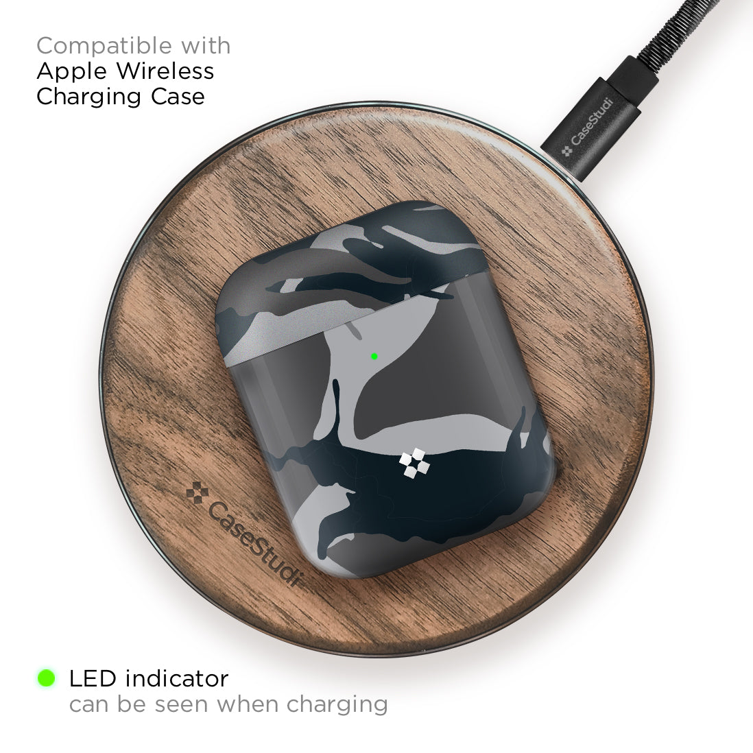 AIRPODS PRISMART CASE: CAMO BLACK