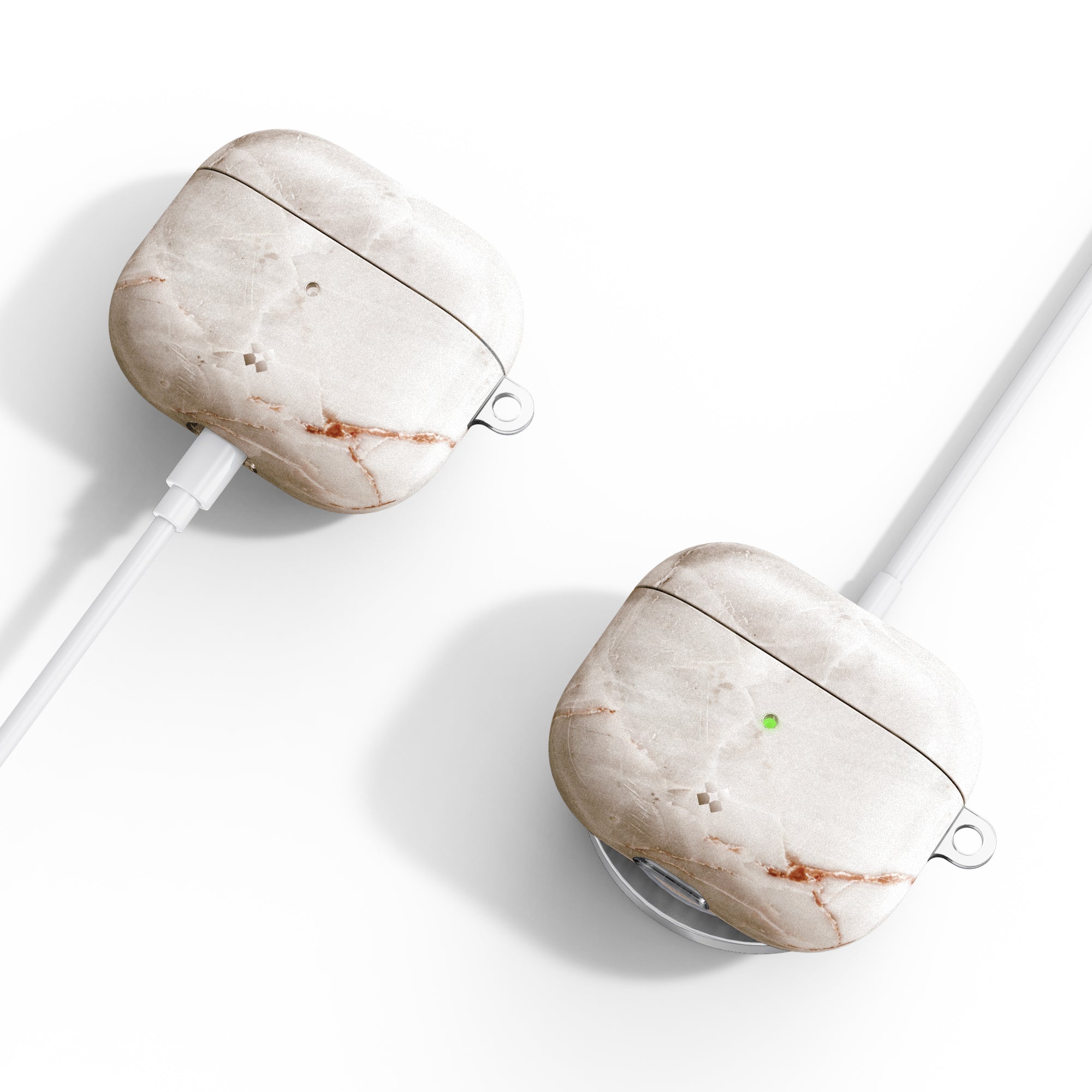 Prismart(S) is compatible to the charging cable and supports wireless charging. You don't need to take the AirPods out from the case to charge.
