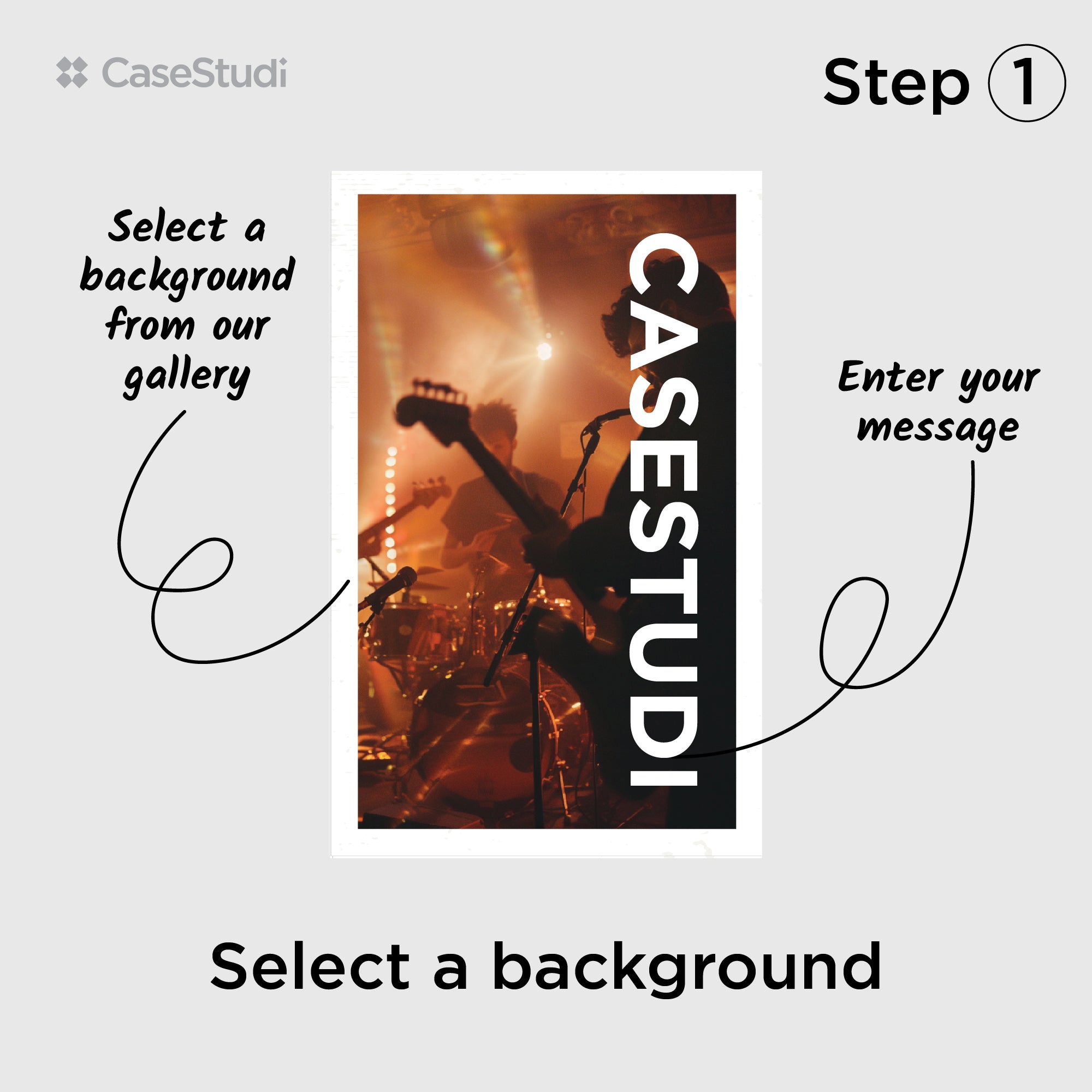 Personalize your Flashtape with a meaningful message in custom typography. Choose from our curated background artworks to create a one-of-a-kind keepsake—perfect for anniversaries, weddings, concert merch, or corporate gifts.