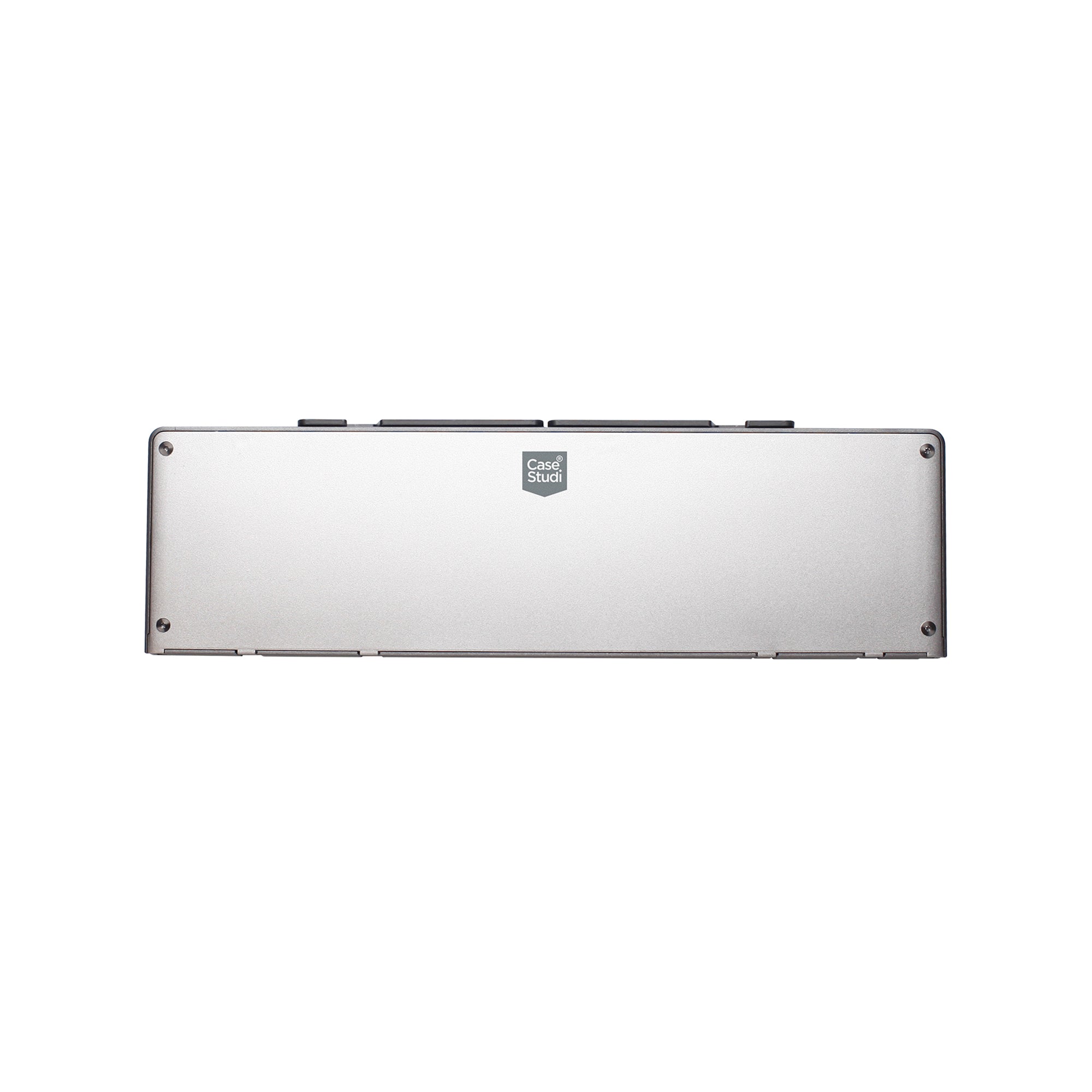 Casestudi Foldboard Stand, folded front view highlighting its sleek and portable design.