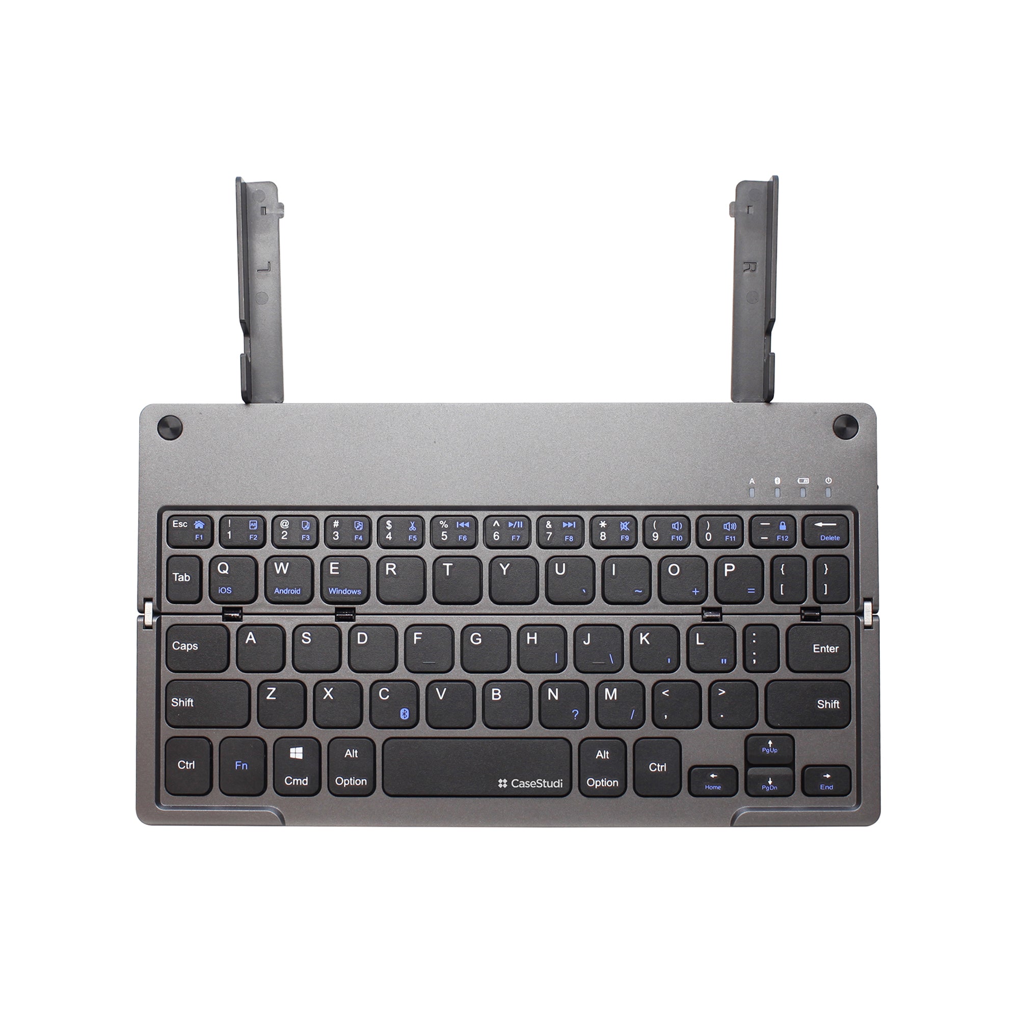 Casestudi Foldboard Stand fully unfolded, showcasing its sleek and portable design.
