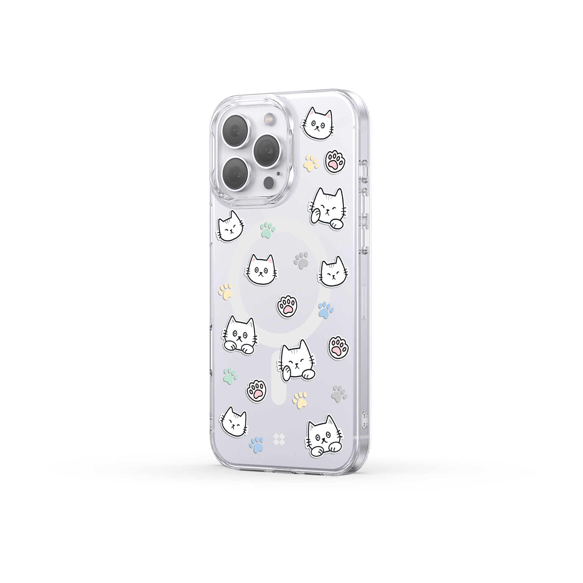 Casestudi iPhone 16 Pro Max Case featuring a playful Cast character design with charming cat footprints, blending premium quality with a love for cats and everyday style.