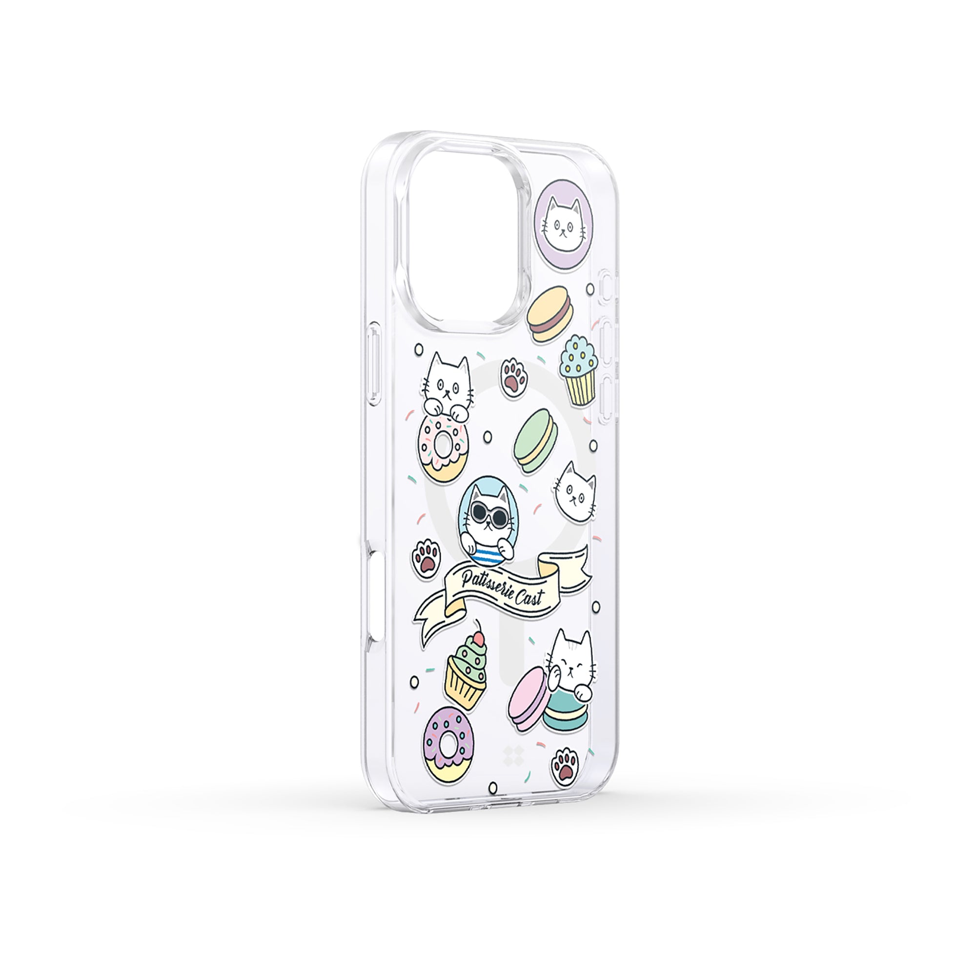 Bare Casestudi iPhone 16 Pro Max Case showcasing a colorful design of donuts, cupcakes, and macarons, blending fun and practicality seamlessly.