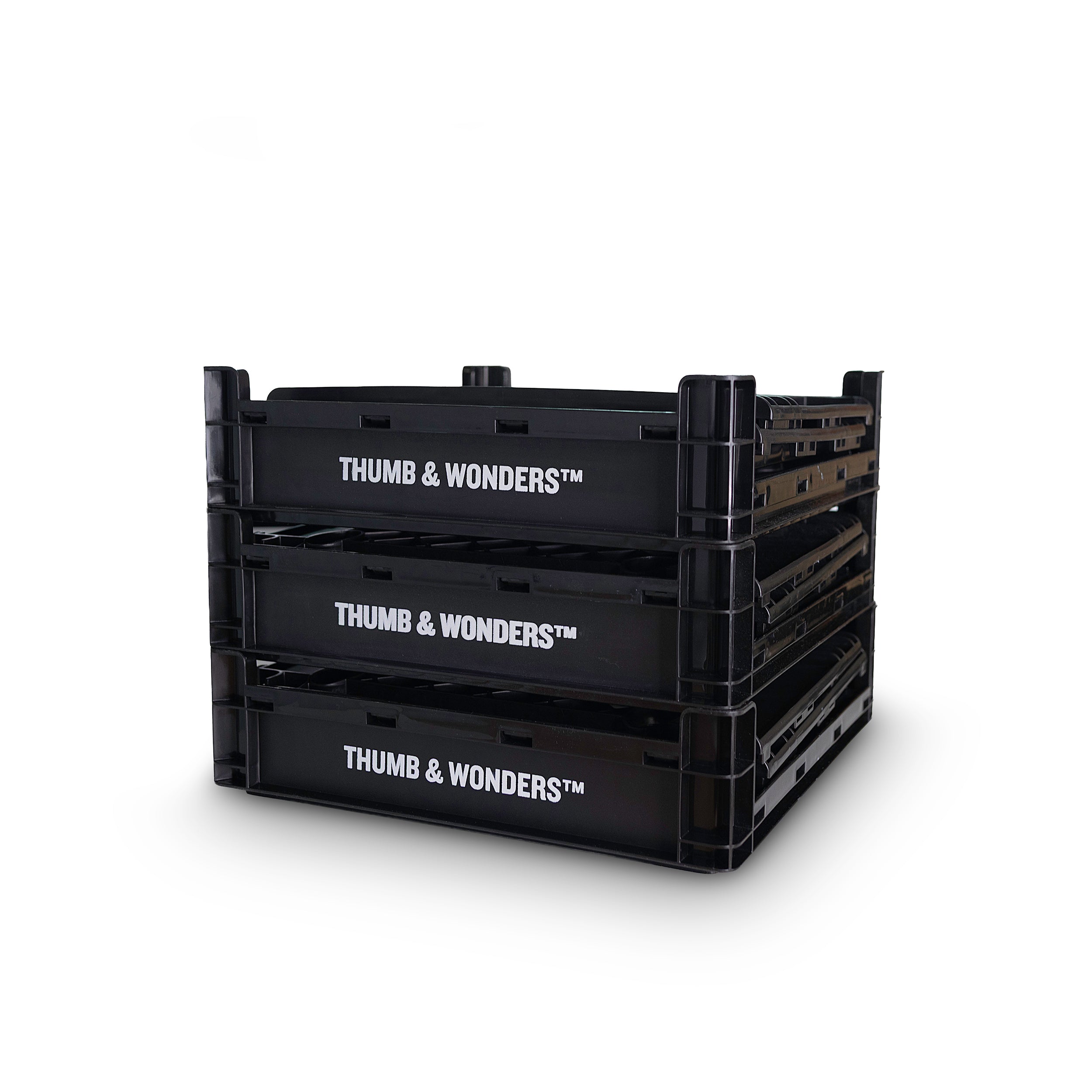 Trio Bundle Set (3-Unit Pack). Best value for professional collectors, featuring high-capacity storage compatible with industry-standard crates.
