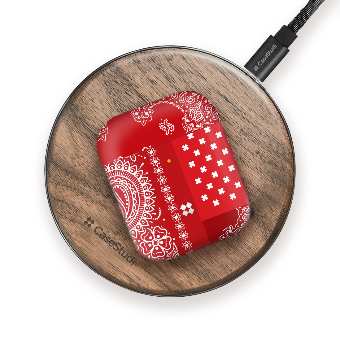 AIRPODS PRISMART CASE: PAISLEY RED