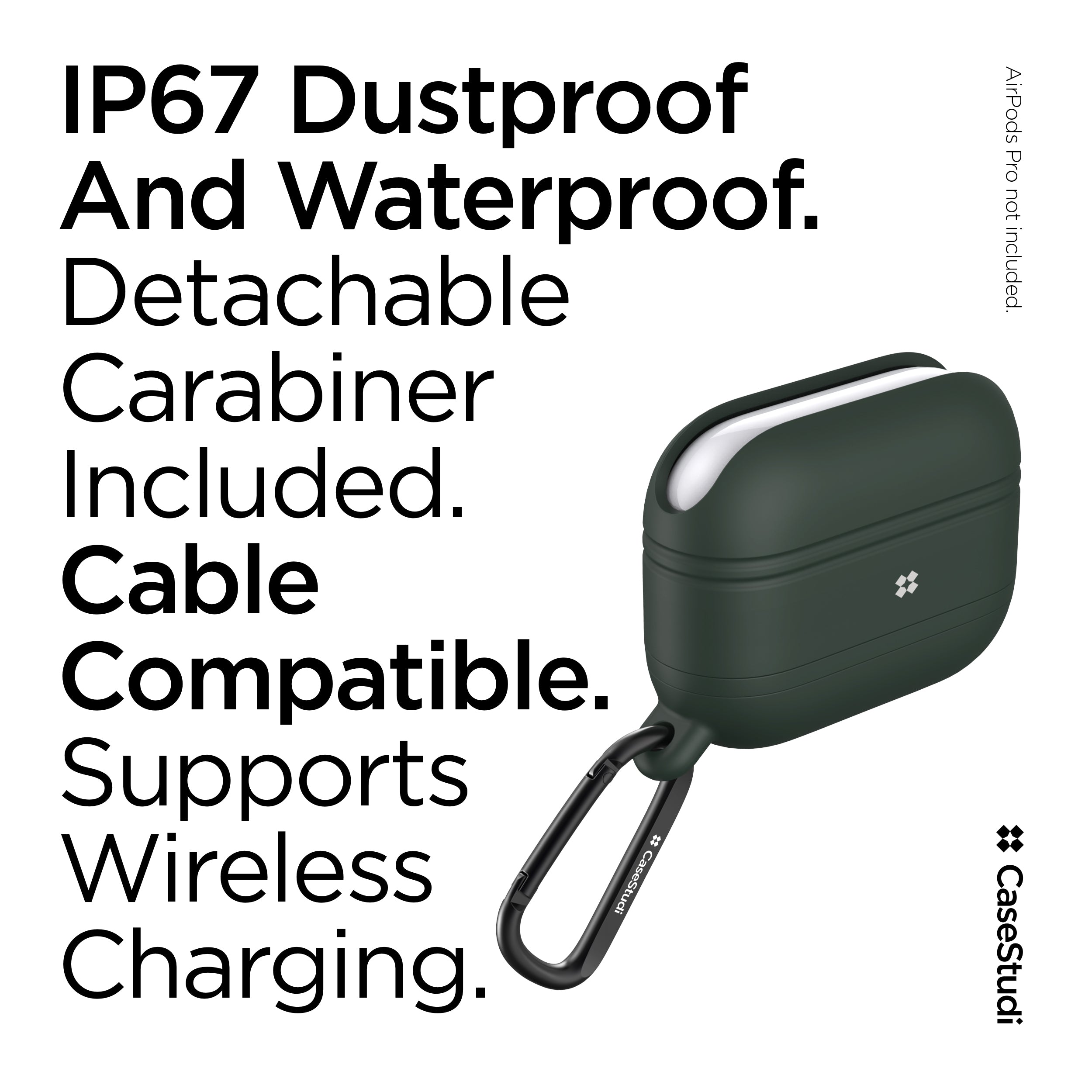 AIRPODS PRO 1/2 WATERPROOF CASE: GREEN