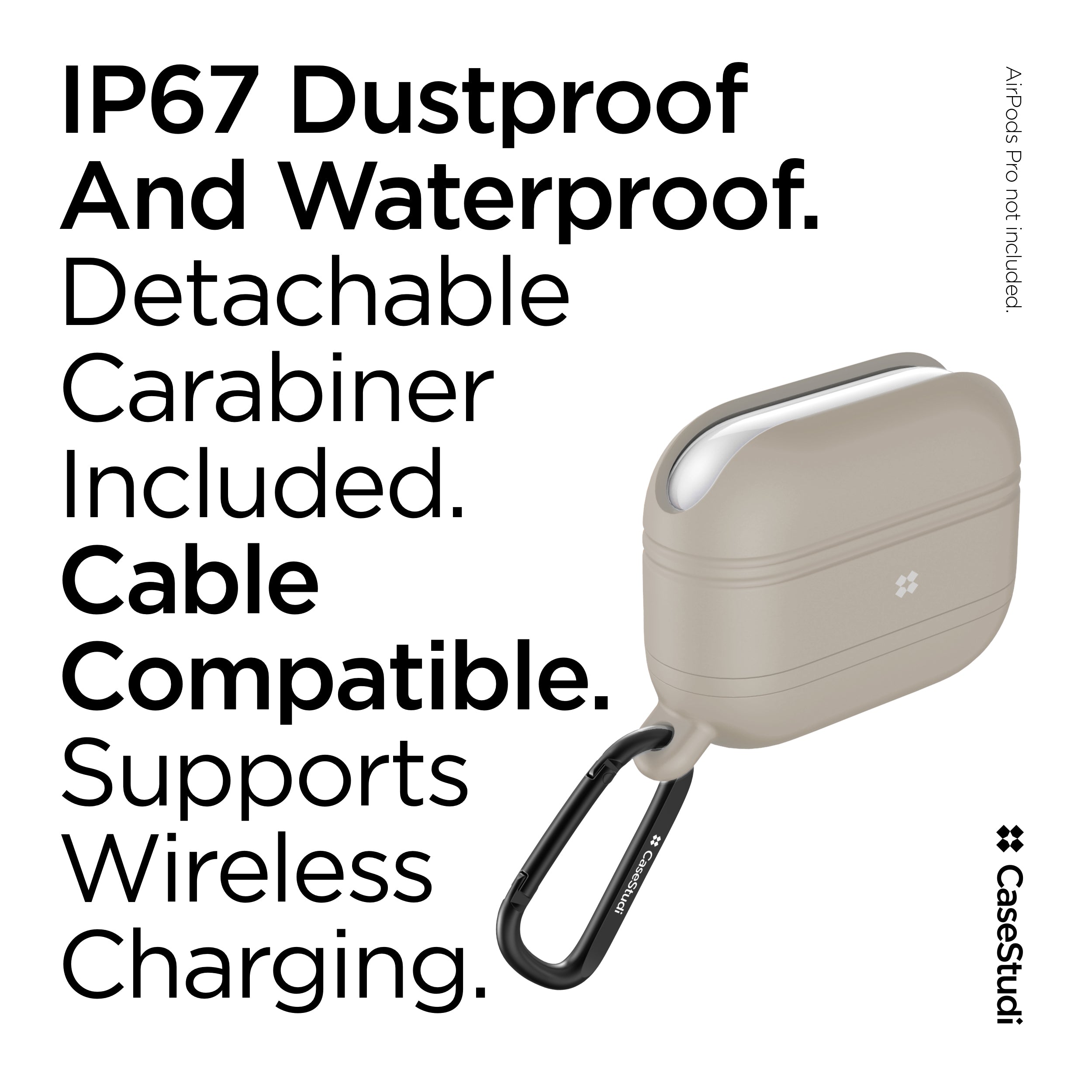 AIRPODS PRO 1/2 WATERPROOF CASE: KHAKI