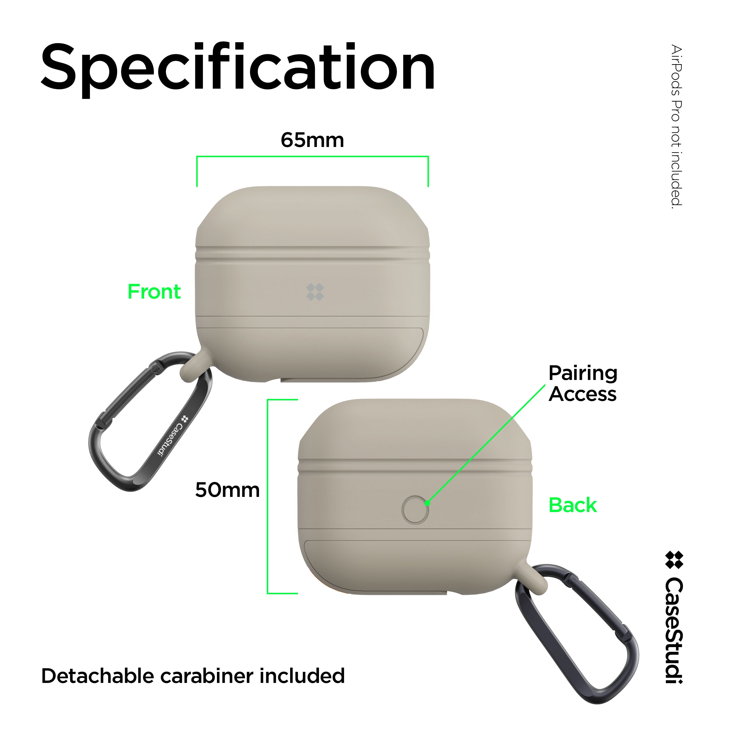 AIRPODS PRO 1/2 WATERPROOF CASE: KHAKI