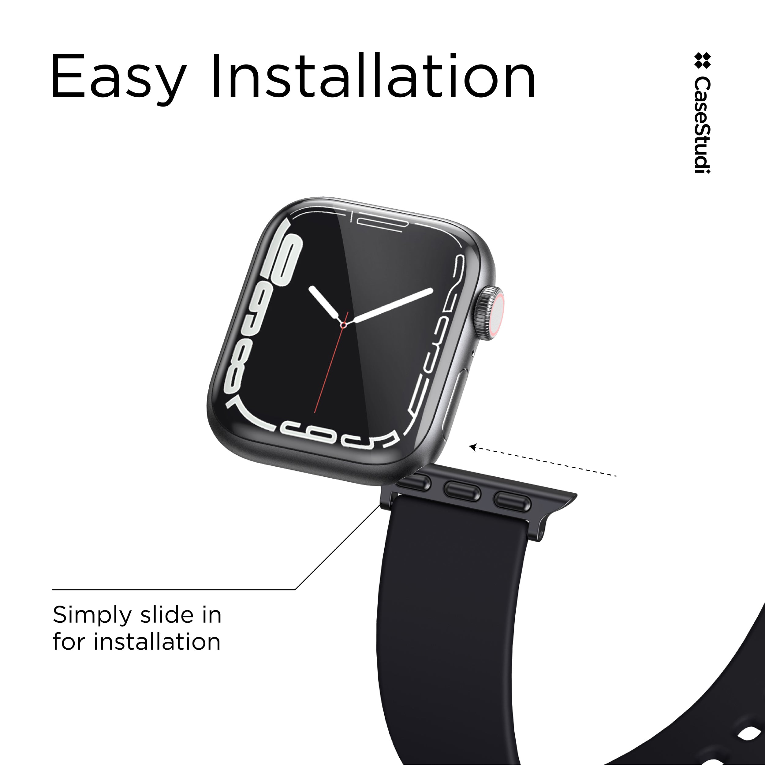 APPLE WATCH シリーズ 7/6/5/4/3/SE ULS バンド: ブラック