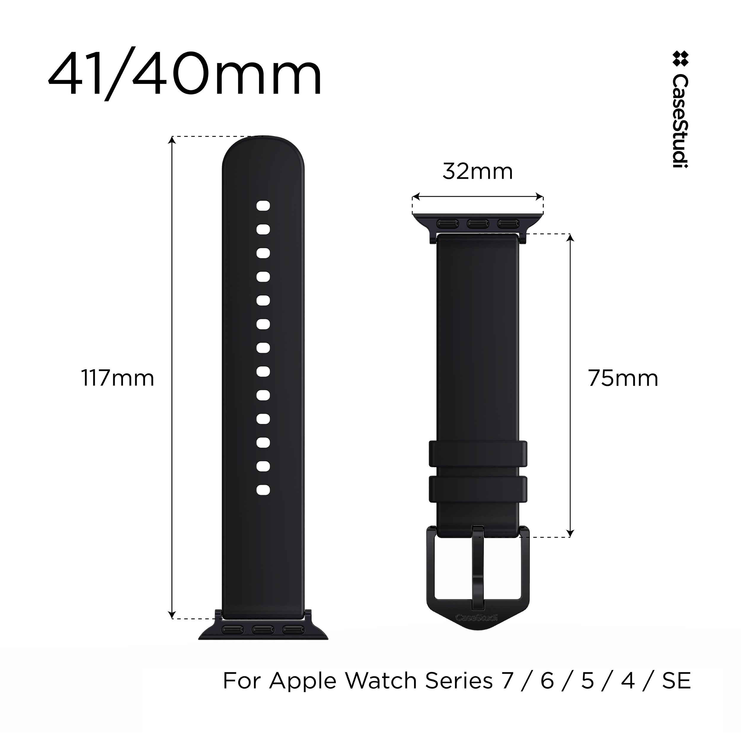 APPLE WATCH シリーズ 7/6/5/4/3/SE ULS バンド: ブラック
