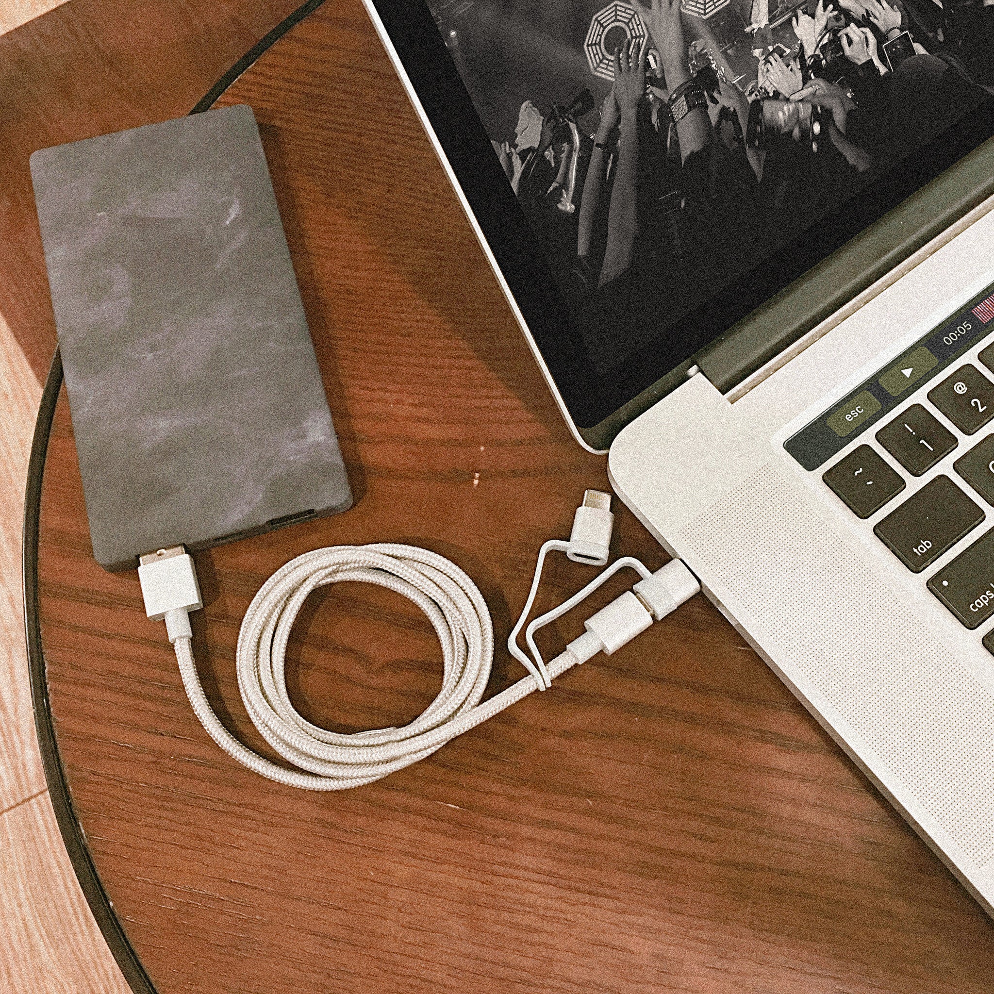 3-in-1 cable (Lightning, Type-C, Micro USB): Silver 1M