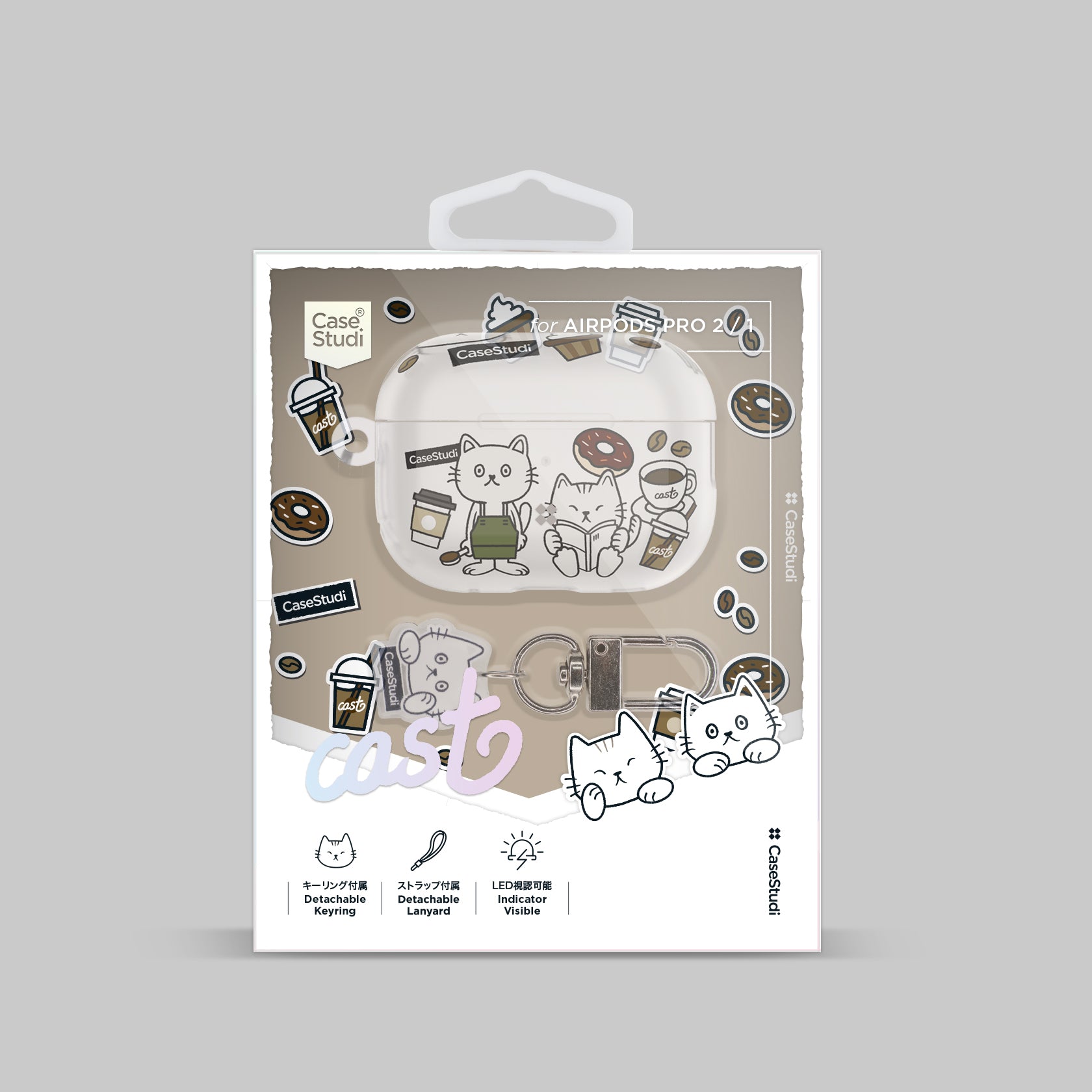 AIRPODS PRO 2 CASE: CAST COFFEE CAT