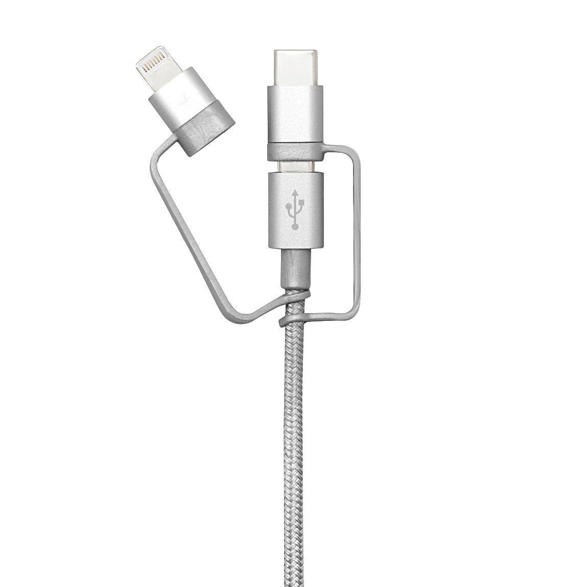 3-in-1 cable (Lightning, Type-C, Micro USB): Silver 1M